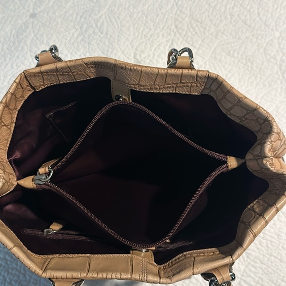 NWOT Vintage Coach Ashley Tan Brown Crocodile Embossed Leather Purse - Picture 5 of 10